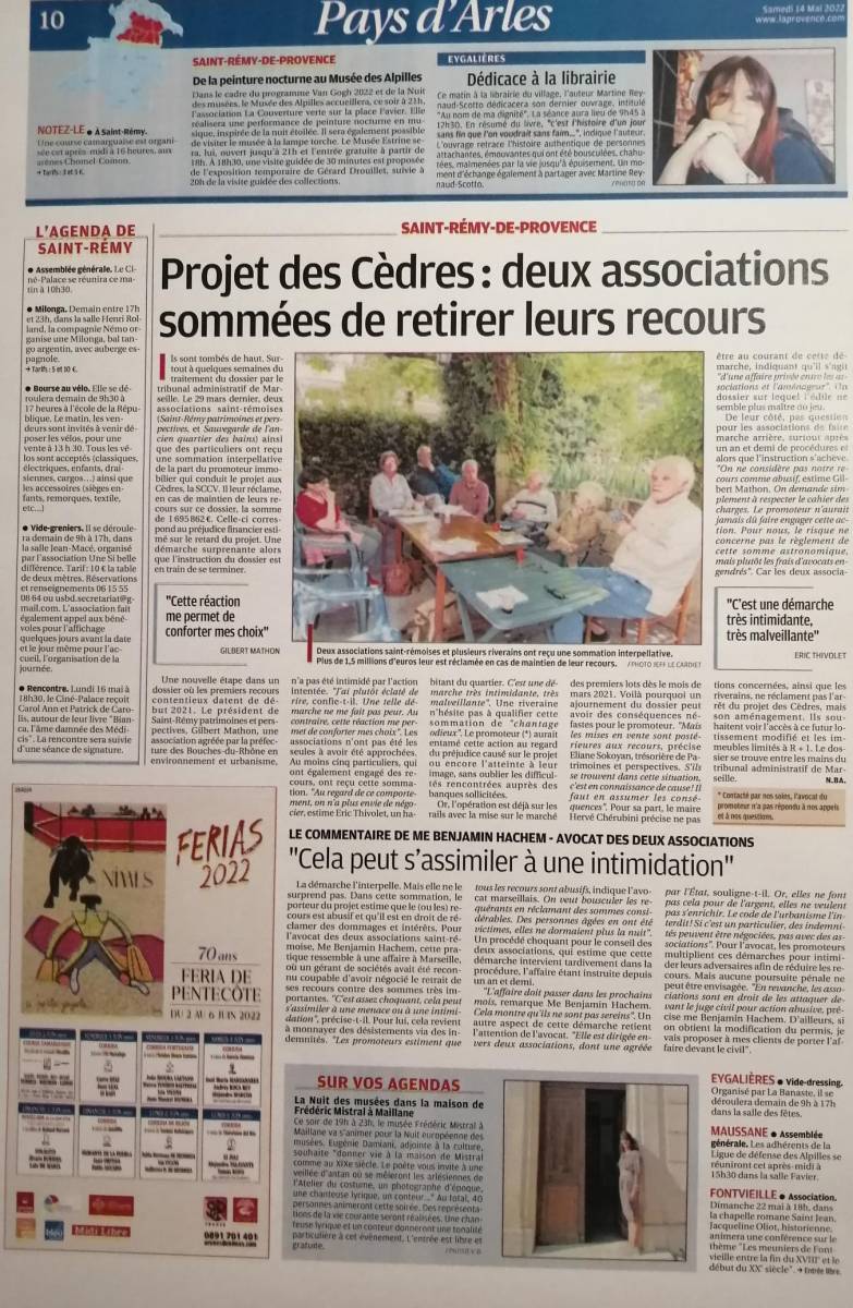 Un promoteur immobilier menace deux associations pour recours abusif si elles ne se désistent pas de leur recours en annulation contre son permis de construire